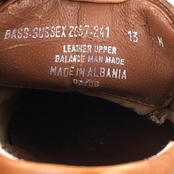 GH Bass & Co Men's Size 13M Sussex Cognac Brown Leather Lace-Up Oxford Shoes - Picture 14 of 14